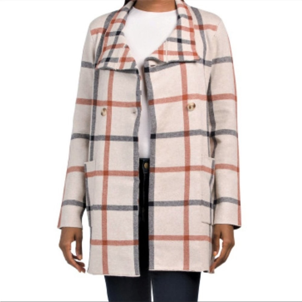 Halston Plaid Jacket Cardigan